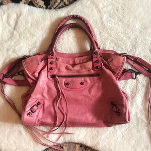 Balenciaga City 2way Pink Leather Satchel